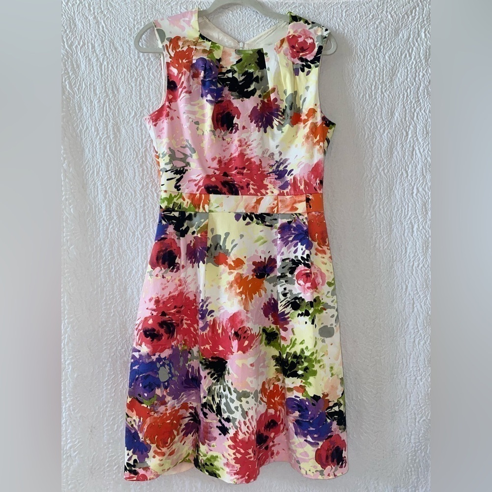 David Meister Floral Print Midi Dress